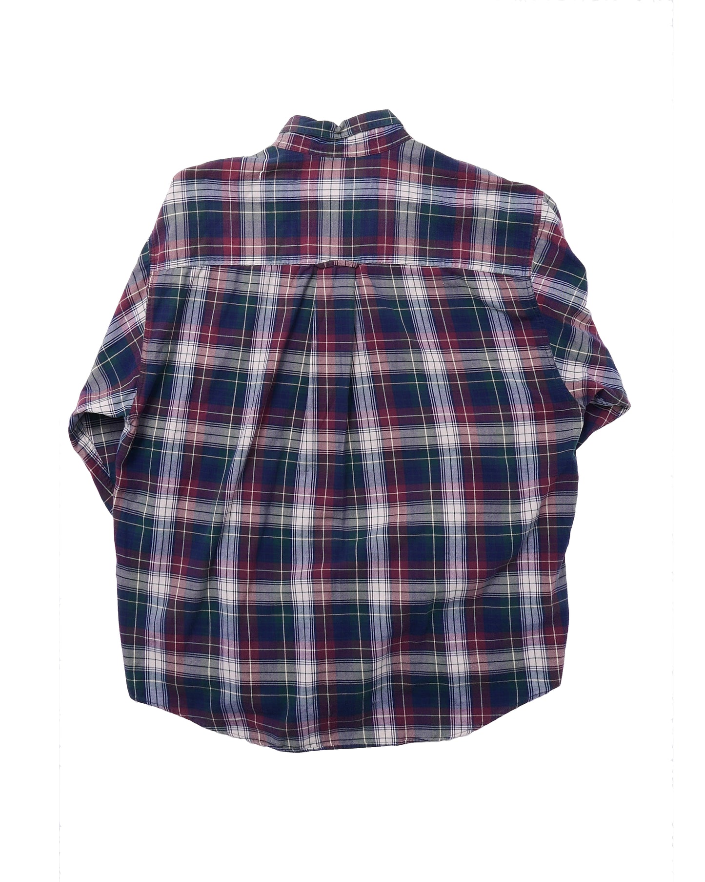 EDDIE BAUER / 80's Plaid B.D Shirt -XL-
