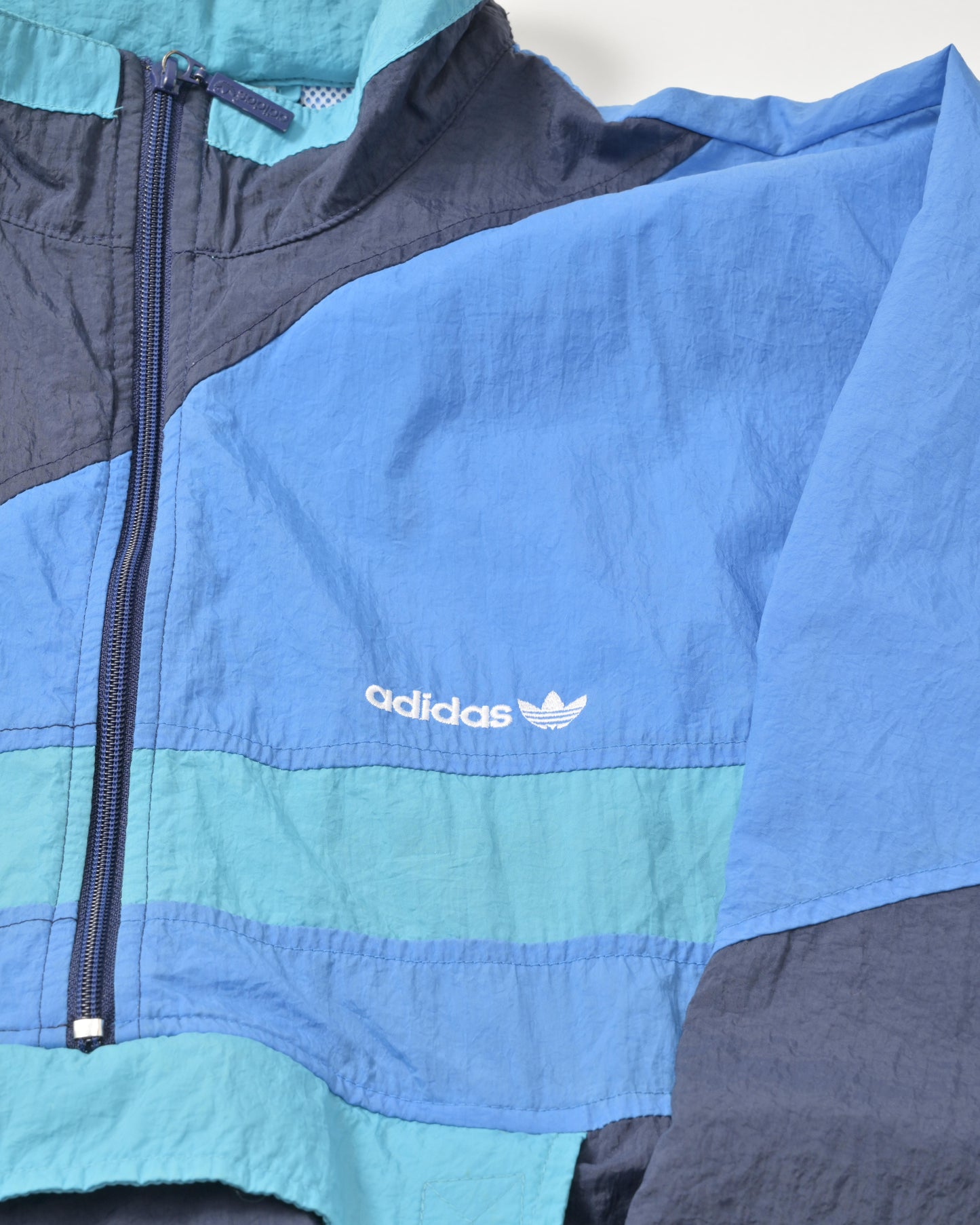 ADIDAS / 80's Color Block Windbreaker Jacket -M-