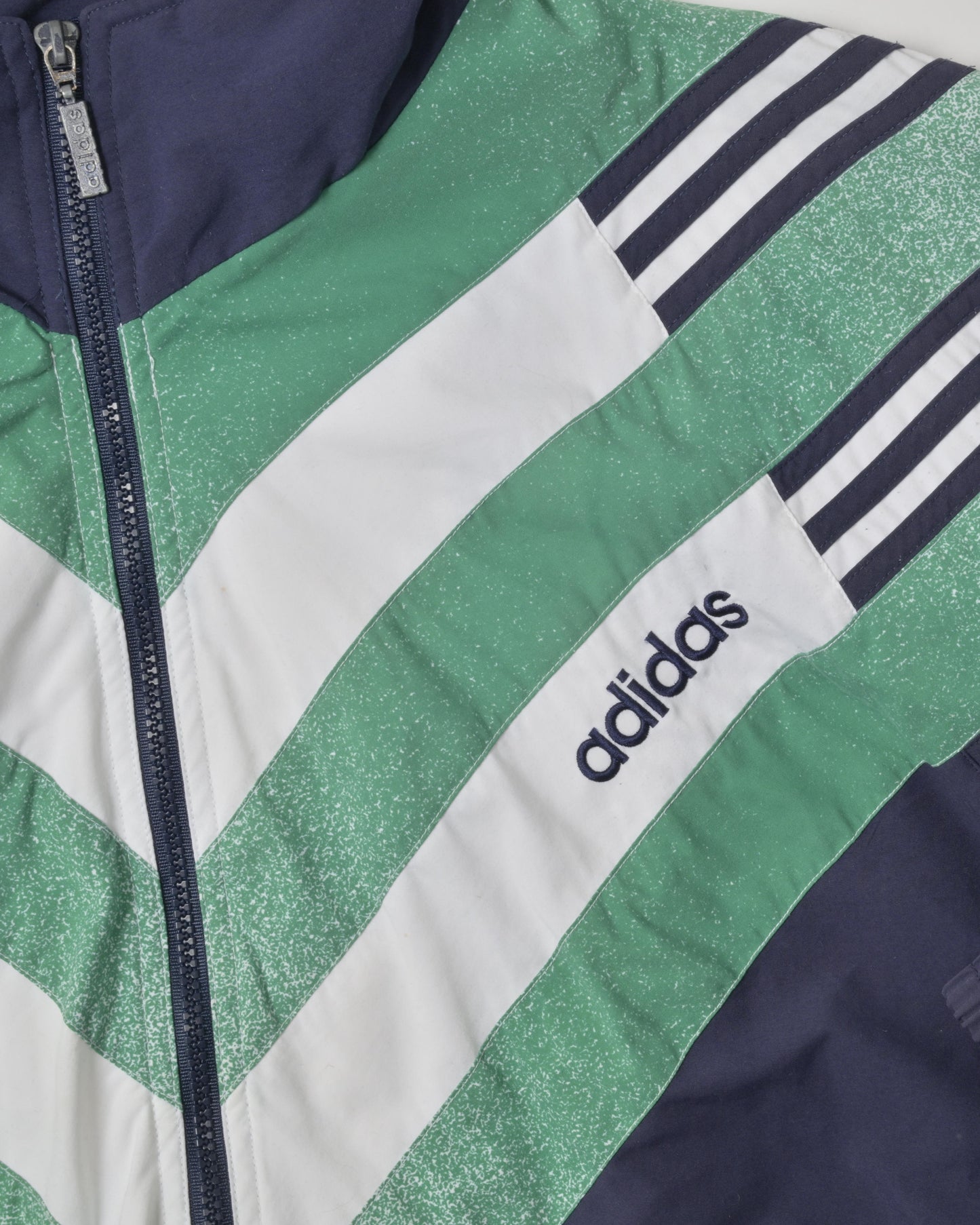 ADIDAS / 80's~90's Stripe Poly Jacket -XL-