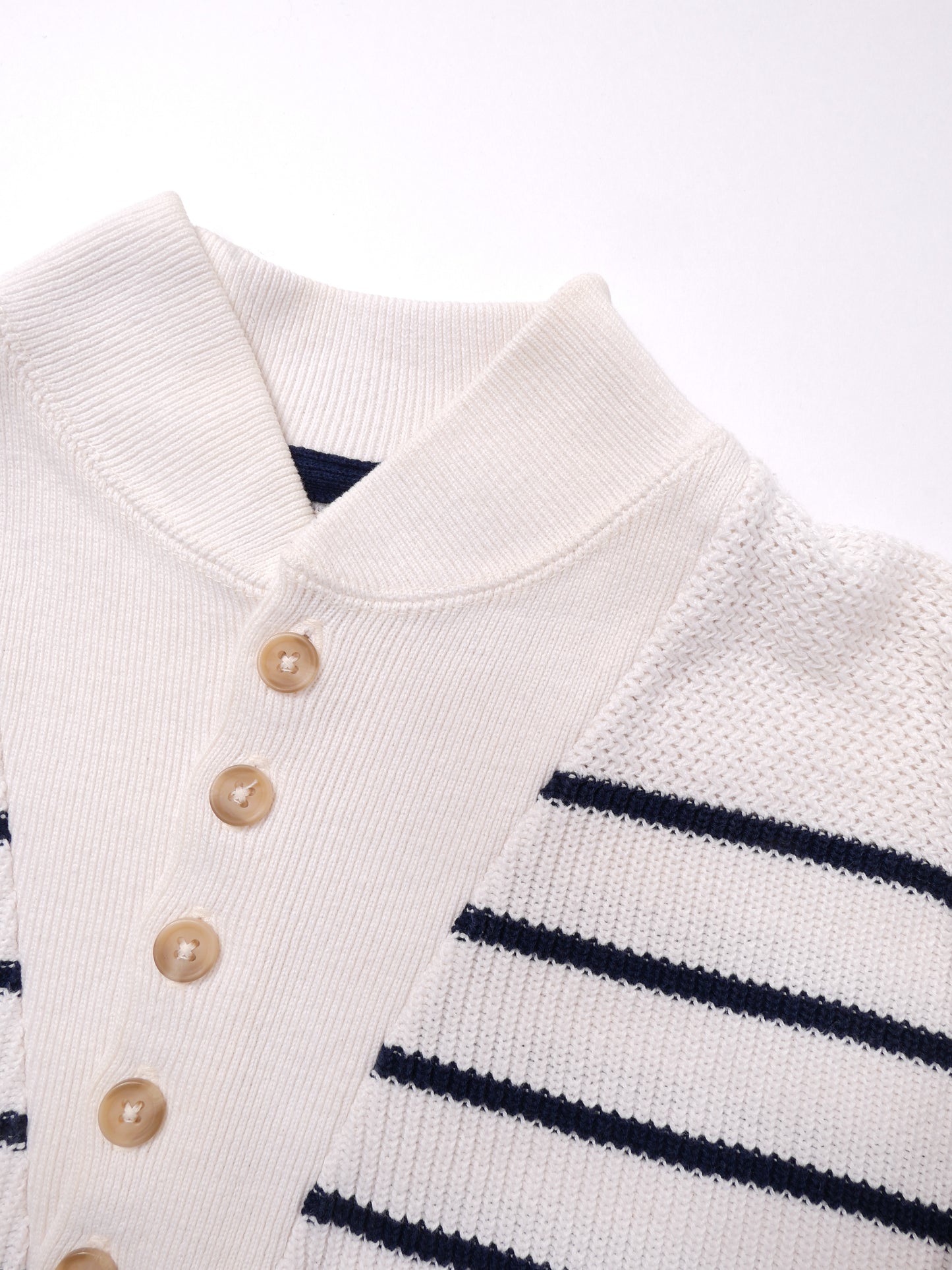 L.L.BEAN / 80's~ Henley Neck Border Knit / Made in USA -XL-