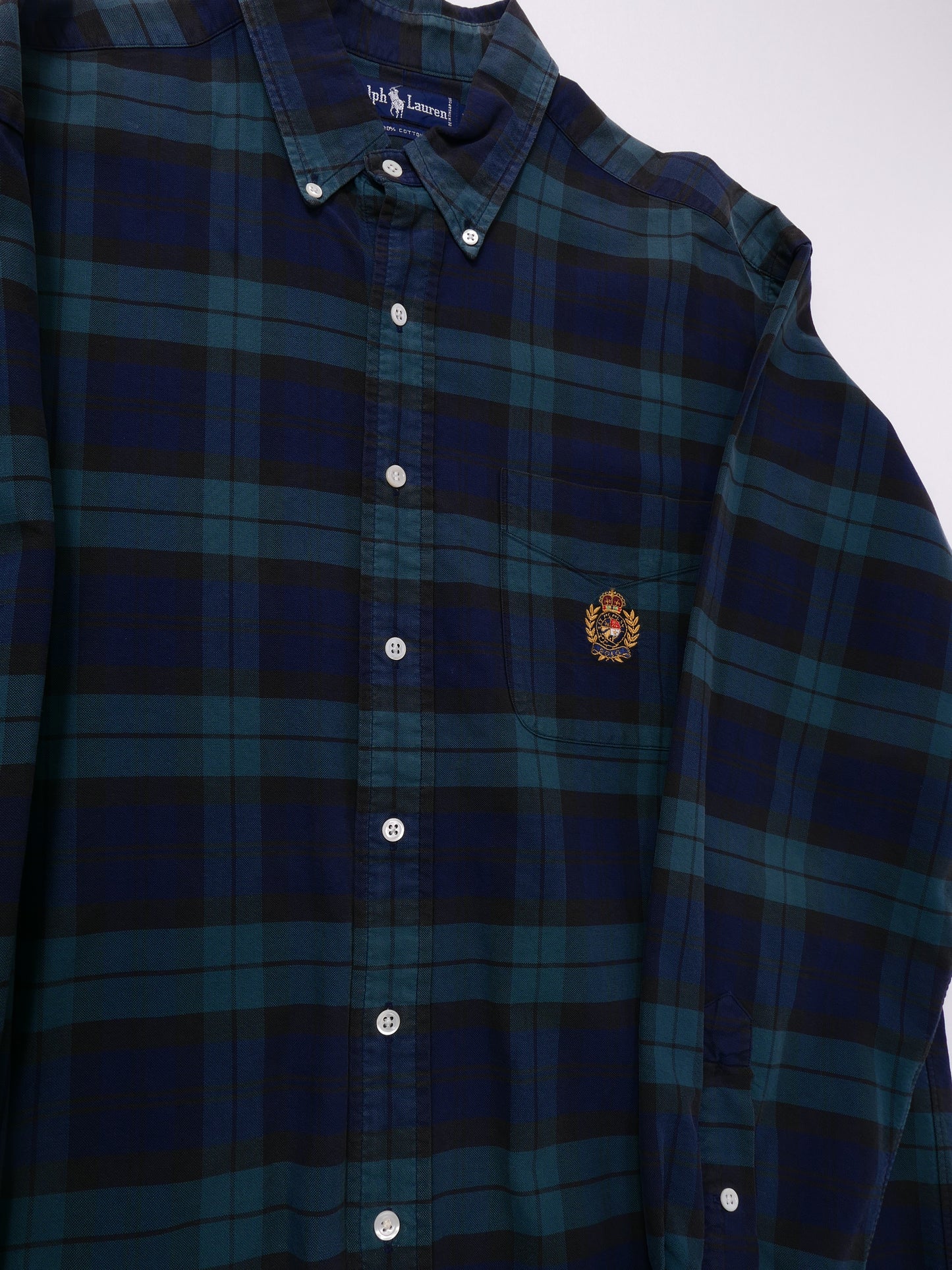 RALPHLAUREN / 90's Blackwatch Emblem Shirt -L-