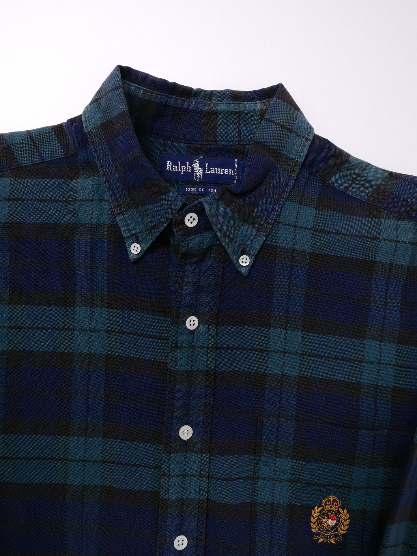 RALPHLAUREN / 90's Blackwatch Emblem Shirt -L-