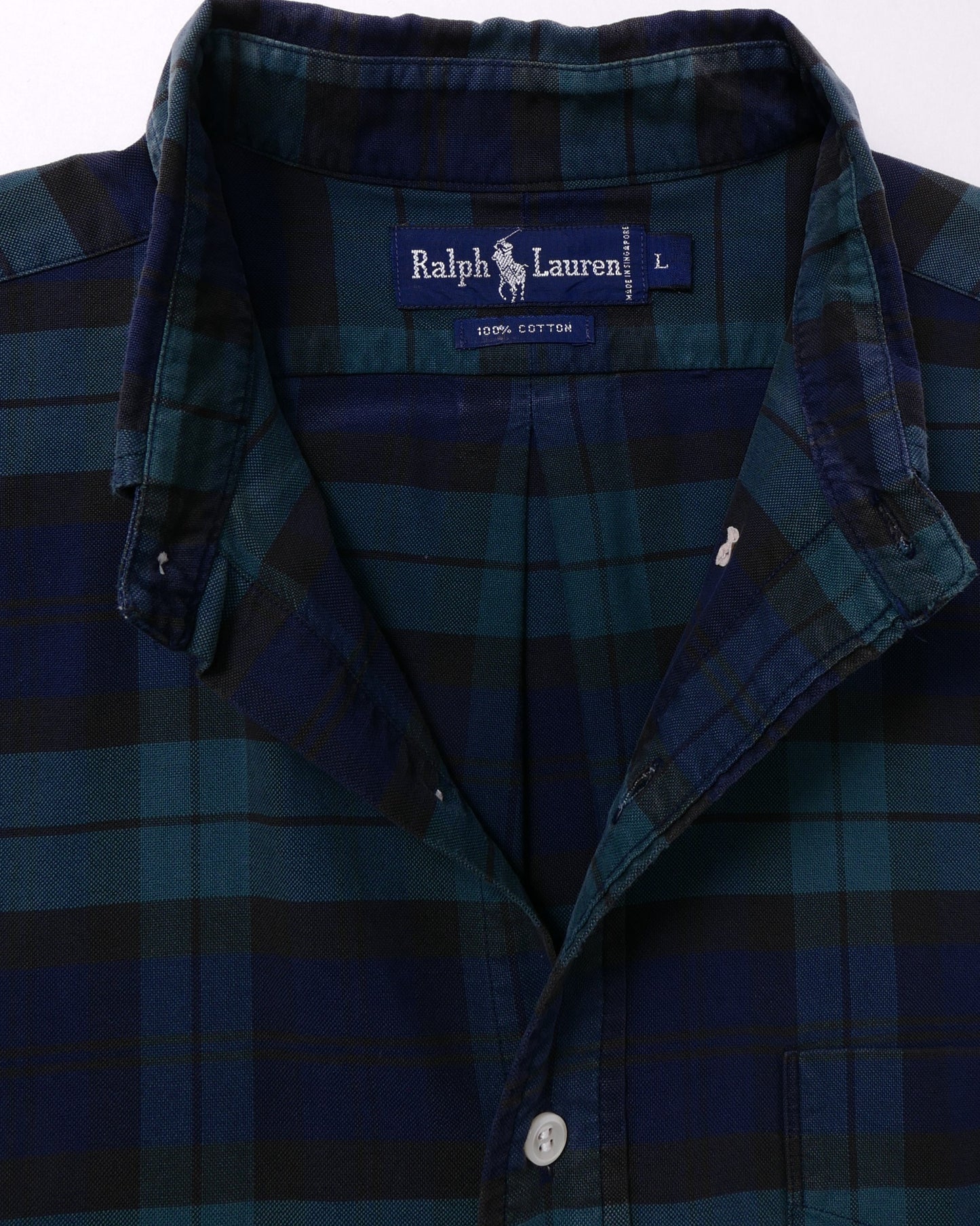 RALPHLAUREN / 90's Blackwatch Emblem Shirt -L-