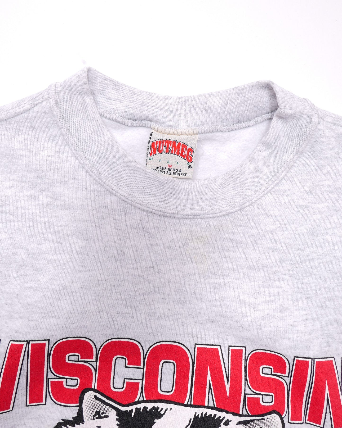NUTMEG / 90's WISCONSIN Bucky Badger Sweatshirt "Made in USA" -M-