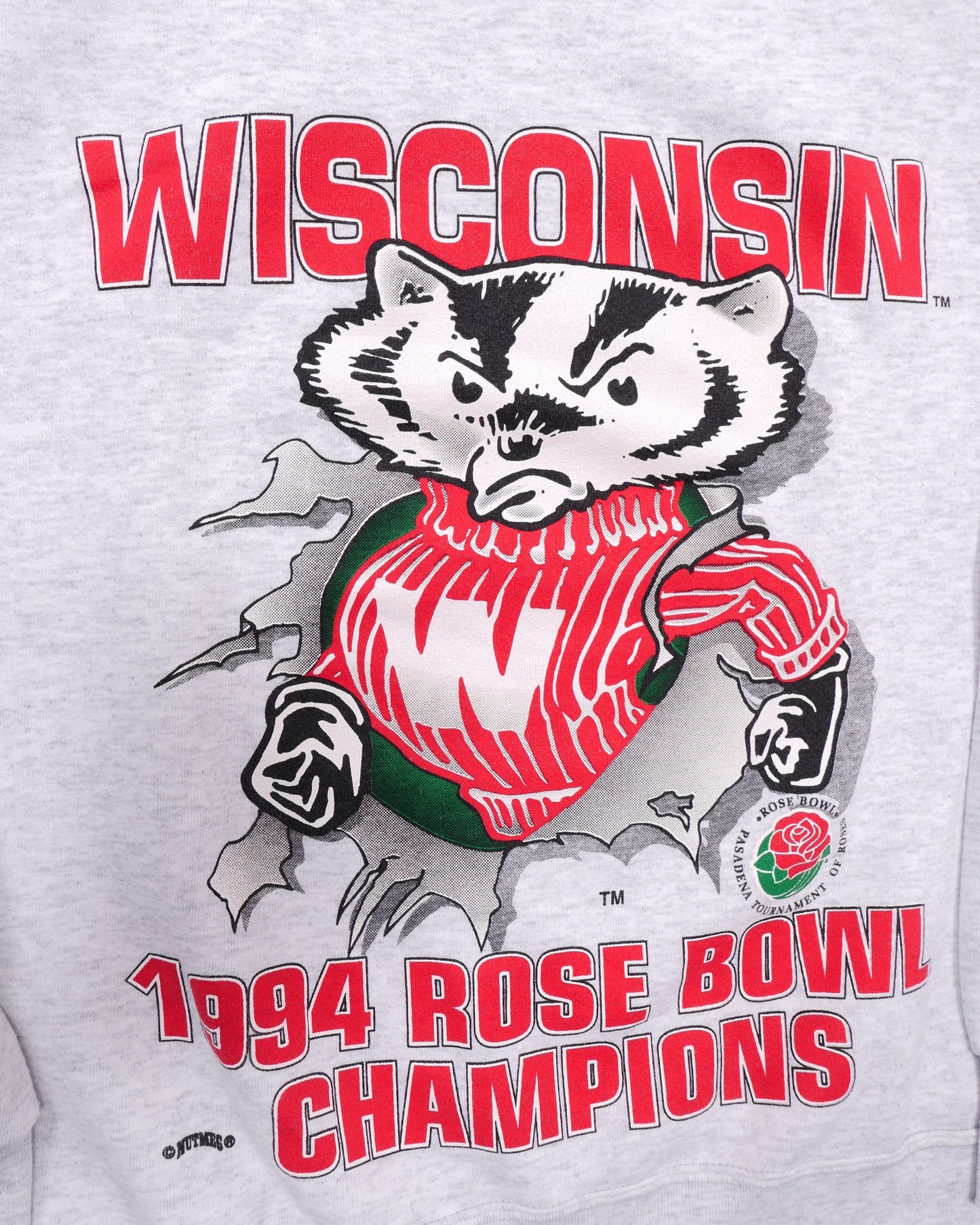 NUTMEG / 90's WISCONSIN Bucky Badger Sweatshirt "Made in USA" -M-