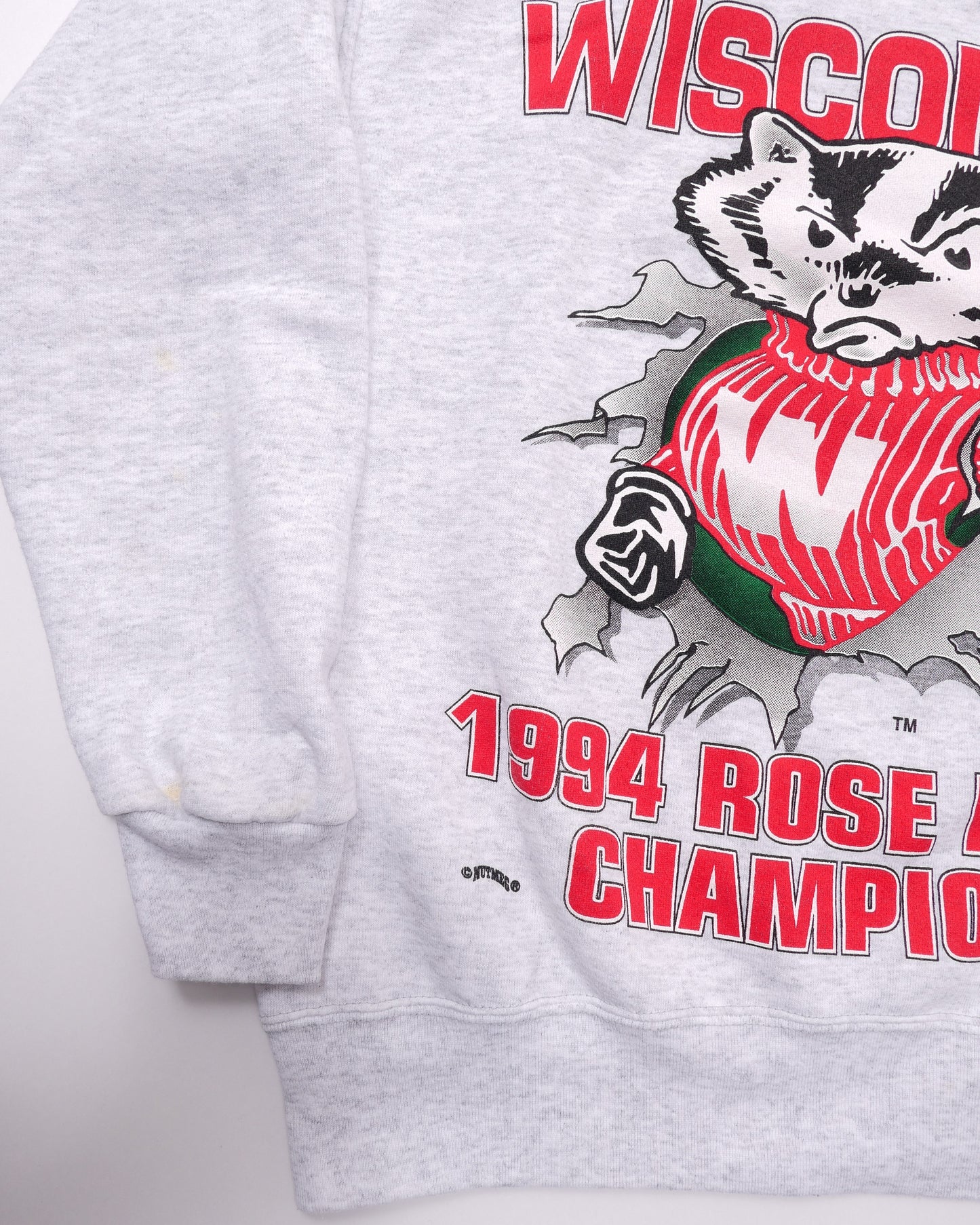 NUTMEG / 90's WISCONSIN Bucky Badger Sweatshirt "Made in USA" -M-
