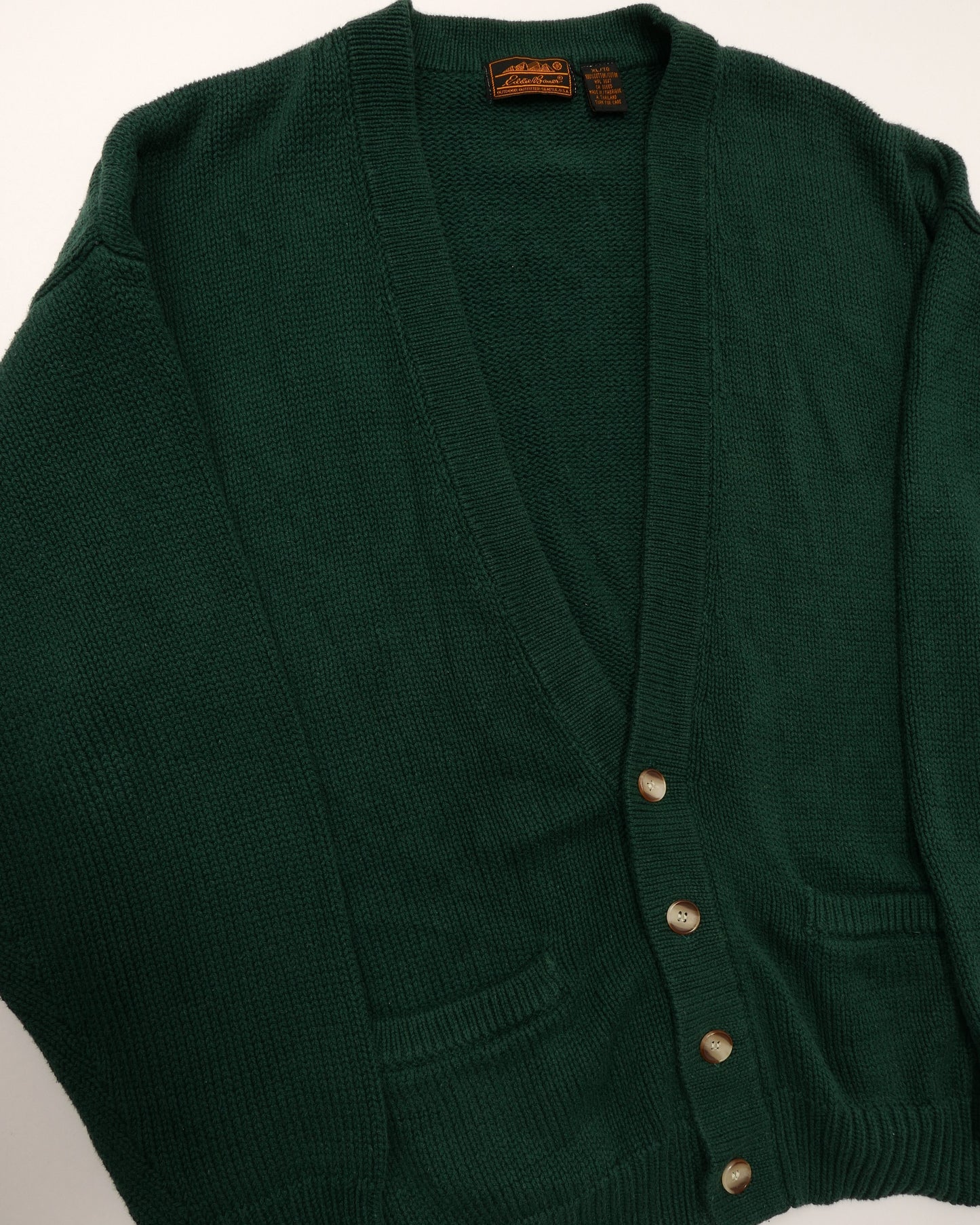 EDDIE BAUER / 80's Cotton Cardigan -XL-