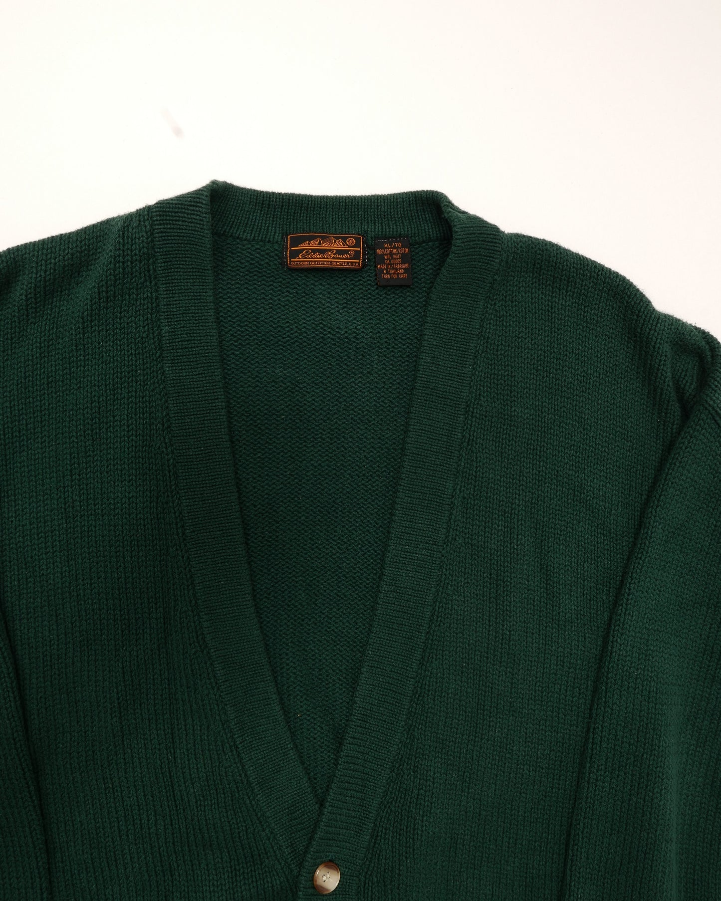 EDDIE BAUER / 80's Cotton Cardigan -XL-