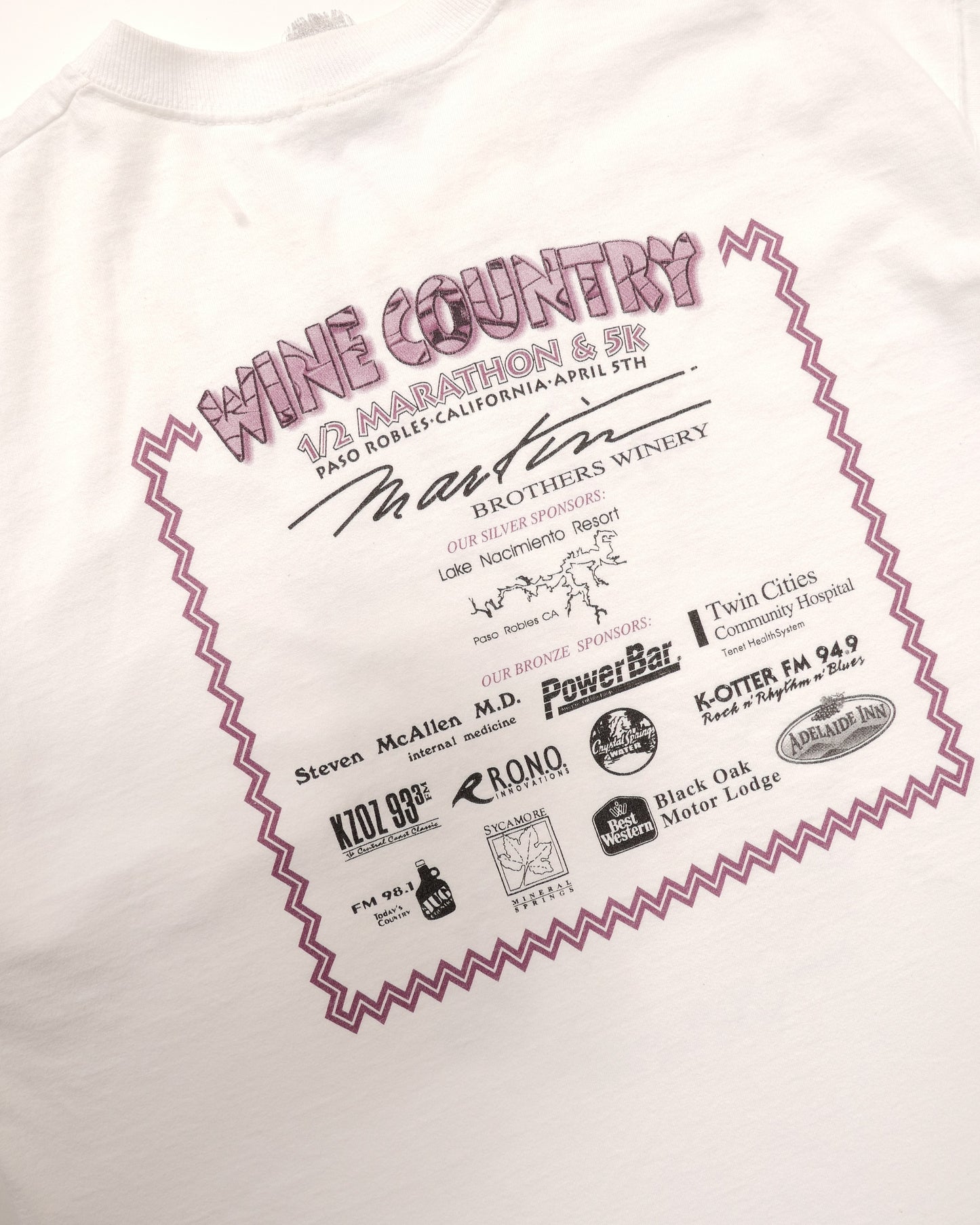 90's WINE COUNTRY 1/2 MARATHON & 5K Tee