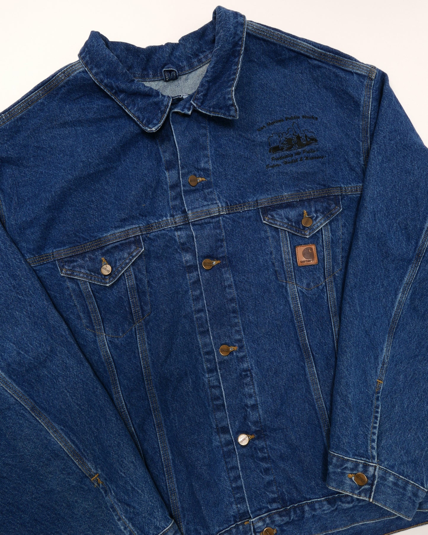 CARHARTT / 90's Denim Jacket 「Des Moines Public Works」 "Made in USA" -4XL-