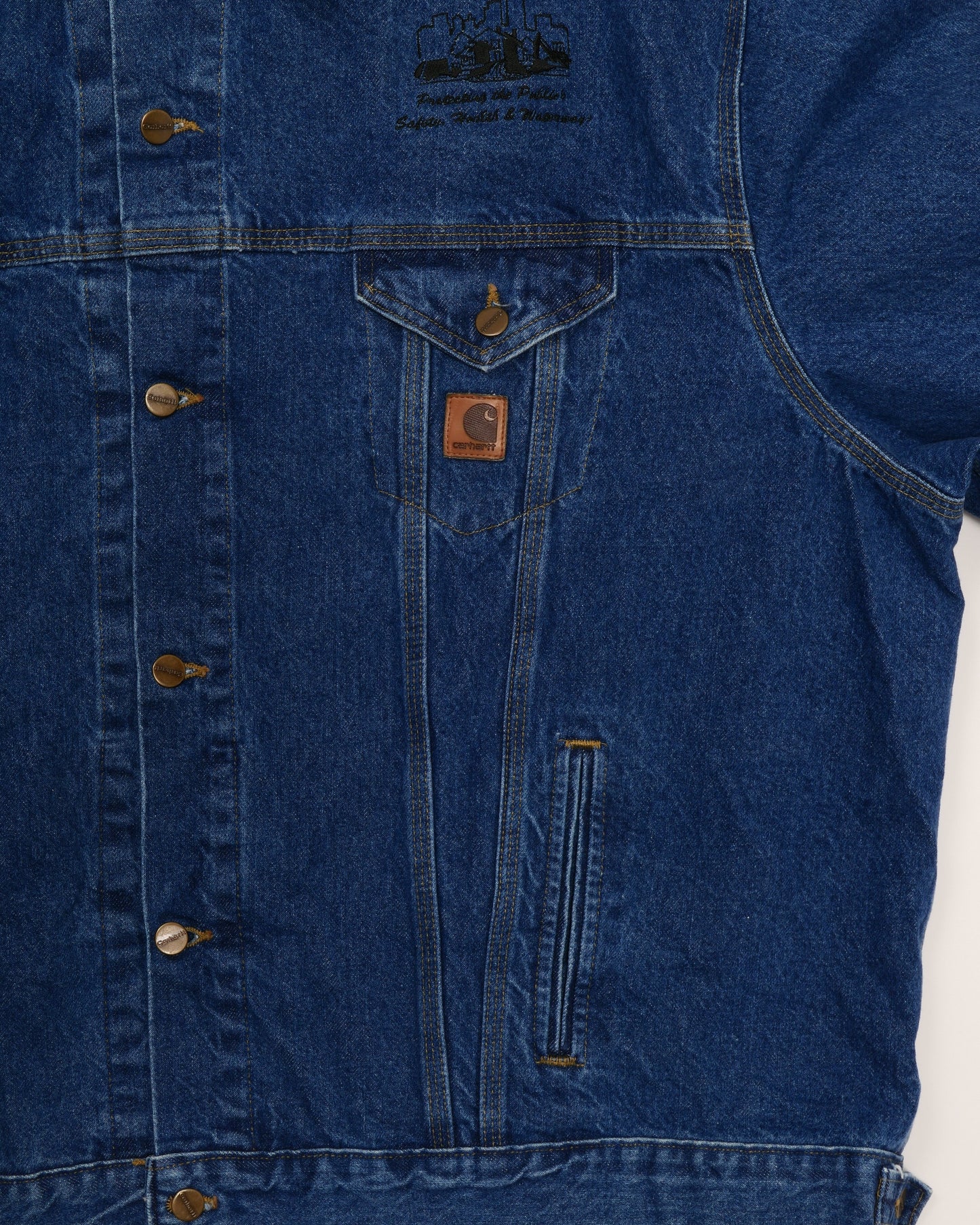 CARHARTT / 90's Denim Jacket 「Des Moines Public Works」 "Made in USA" -4XL-