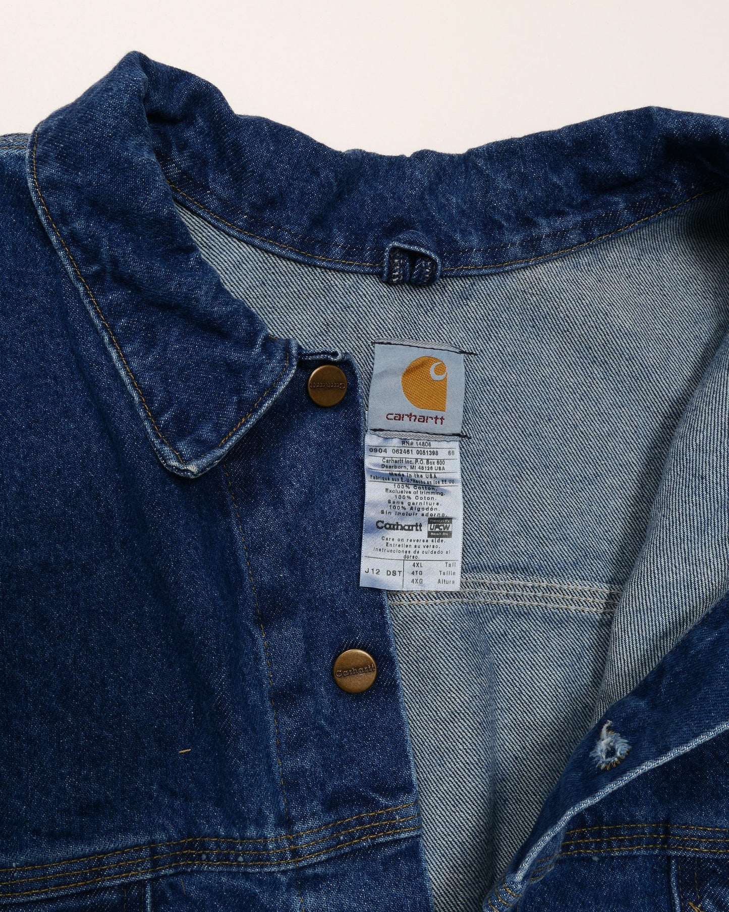 CARHARTT / 90's Denim Jacket 「Des Moines Public Works」 "Made in USA" -4XL-