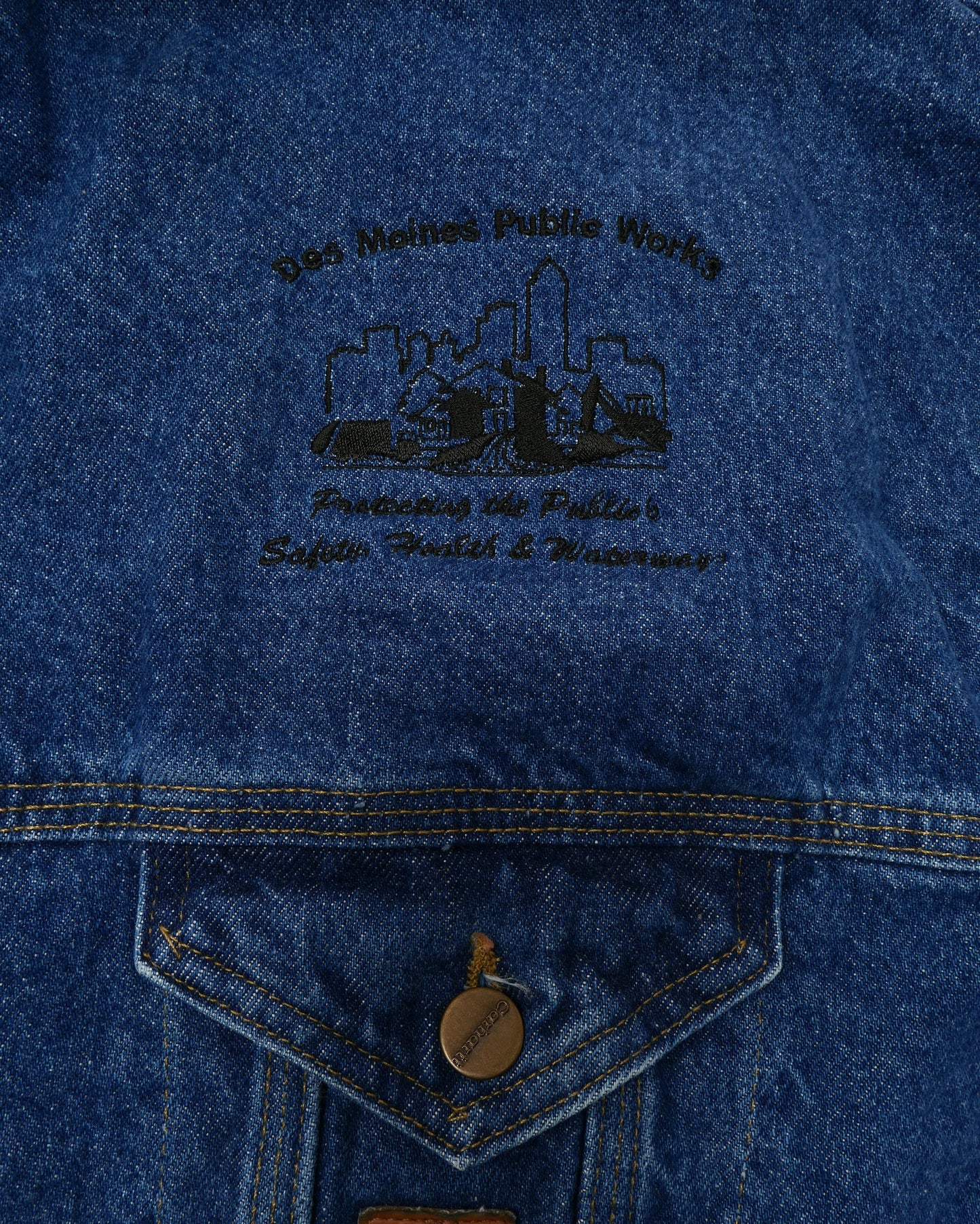 CARHARTT / 90's Denim Jacket 「Des Moines Public Works」 "Made in USA" -4XL-