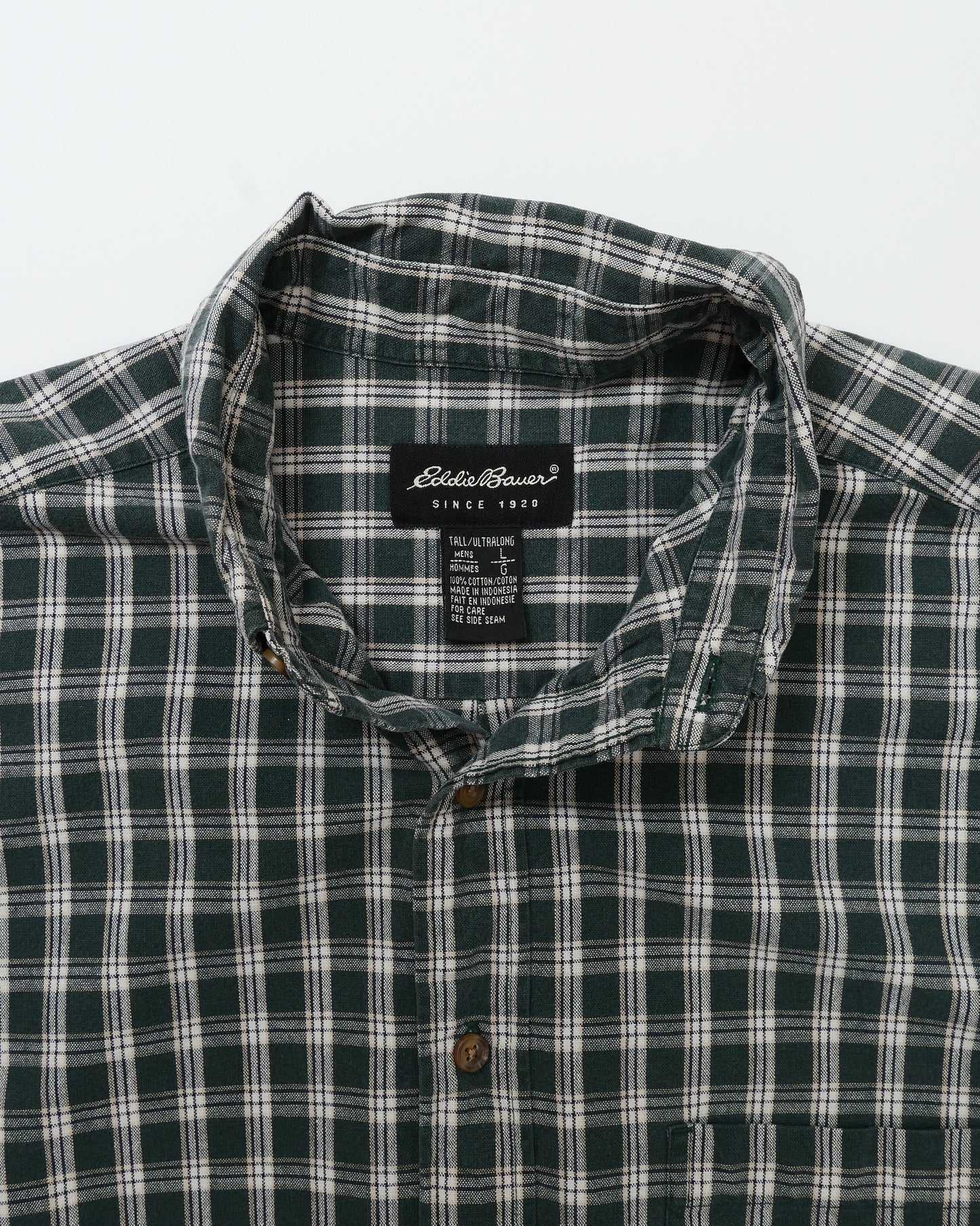 EDDIE BAUER / 90's~ Check B.D Shirt -L-