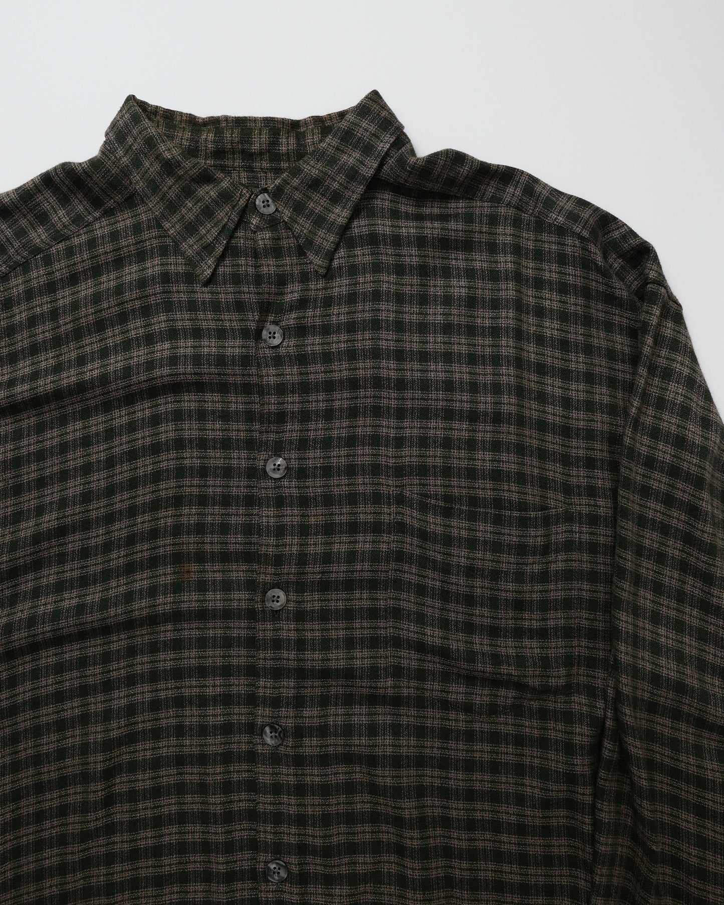 LE COLLEZIONI STRUCTURE / 90’s~00’s Rayon Plaid L/S Shirt -XL-