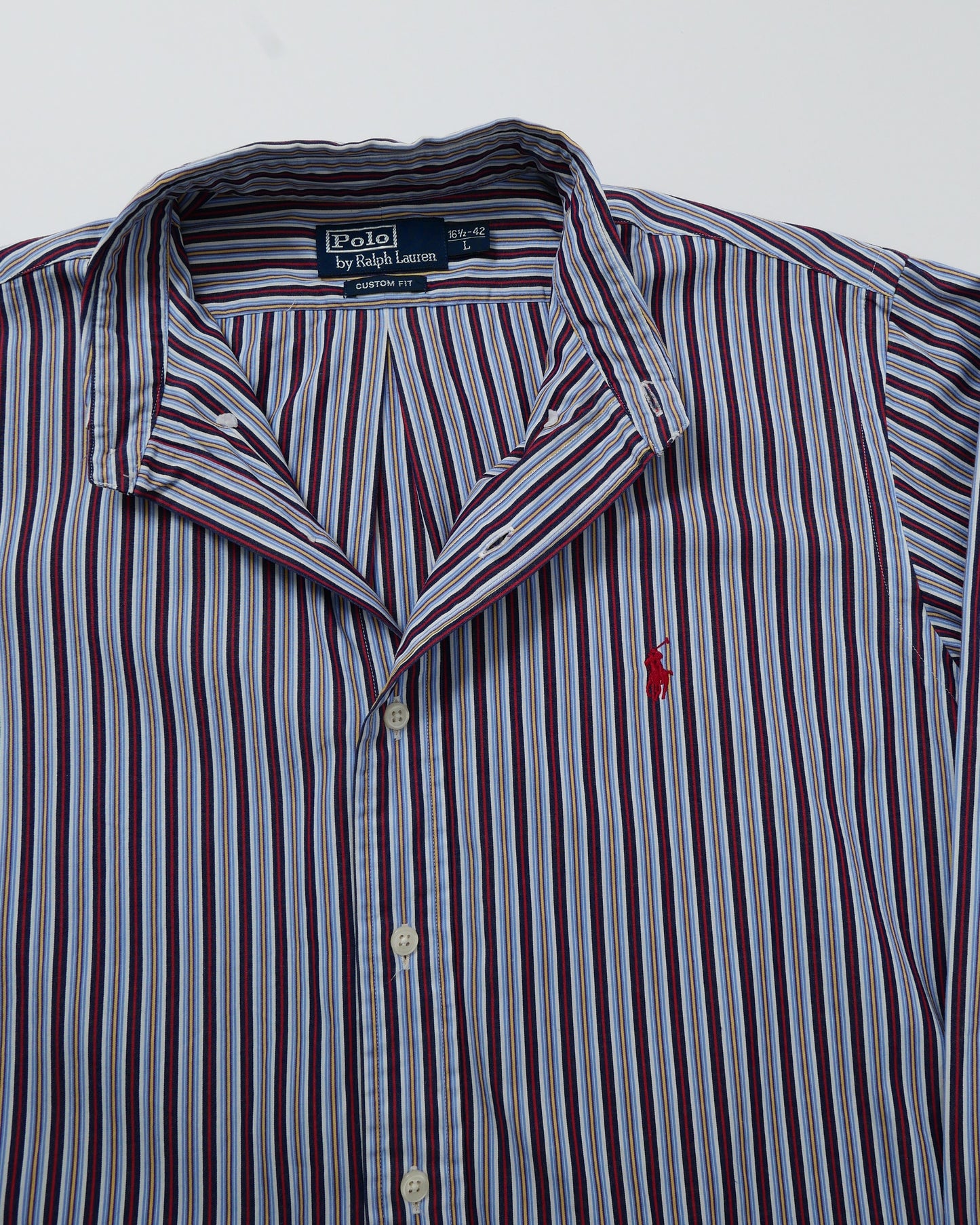 RALPHLAUREN / 90's~ Stripe L/S Shirt -L-