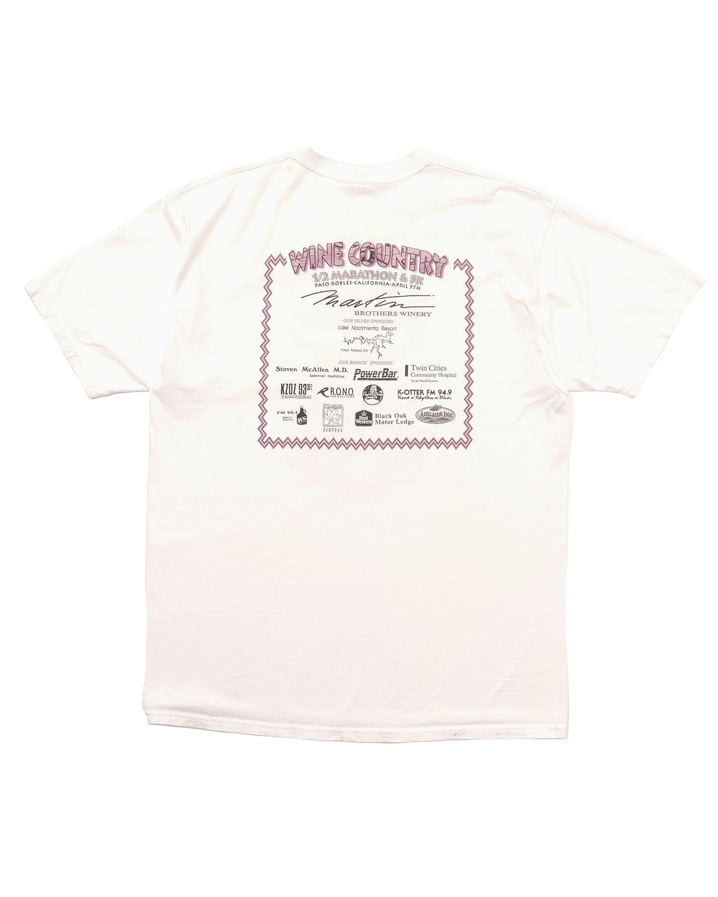 90's WINE COUNTRY 1/2 MARATHON & 5K Tee