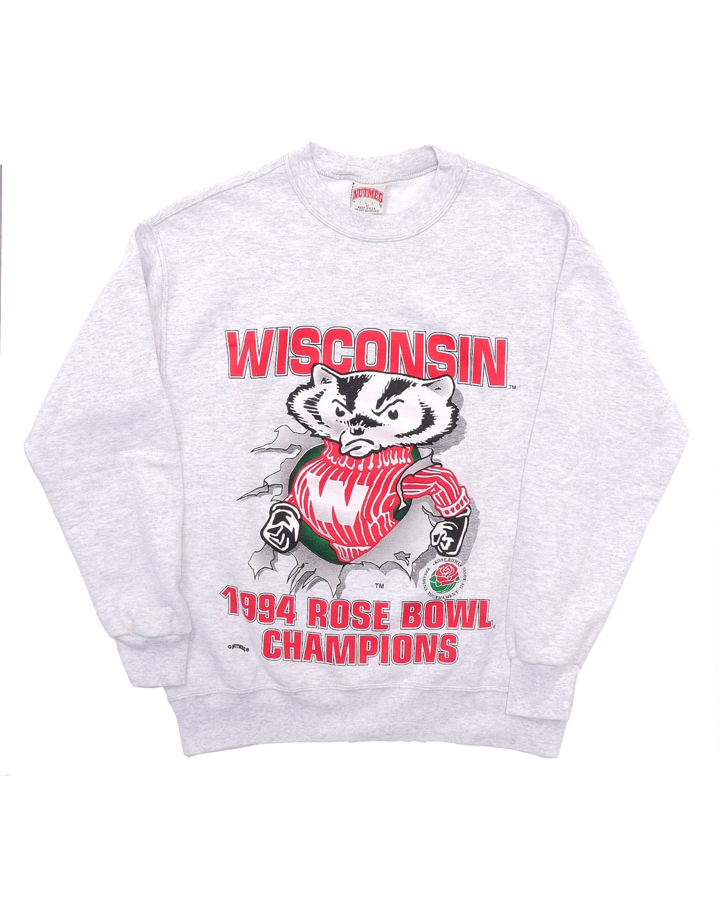 NUTMEG / 90's WISCONSIN Bucky Badger Sweatshirt "Made in USA" -M-