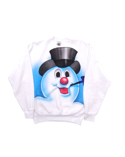 90's Airbrush Snowman Sweatshirt "Made in USA" -L-