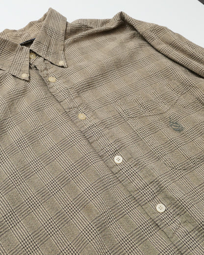 nautica / 90's Seersucker Plaid L/S Shirt -XL-