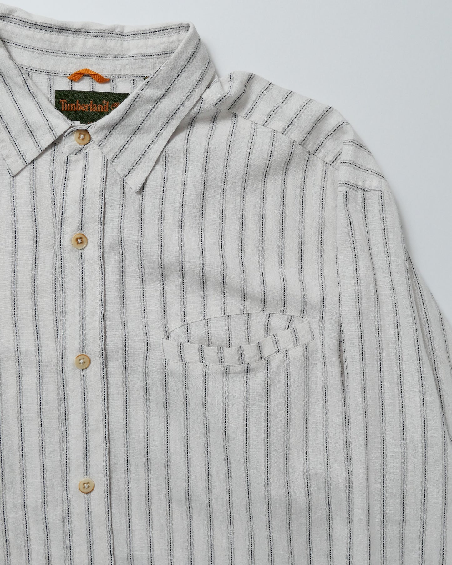 TIMBERLAND / 90's Linen Stripe L/S Shirt -XL-