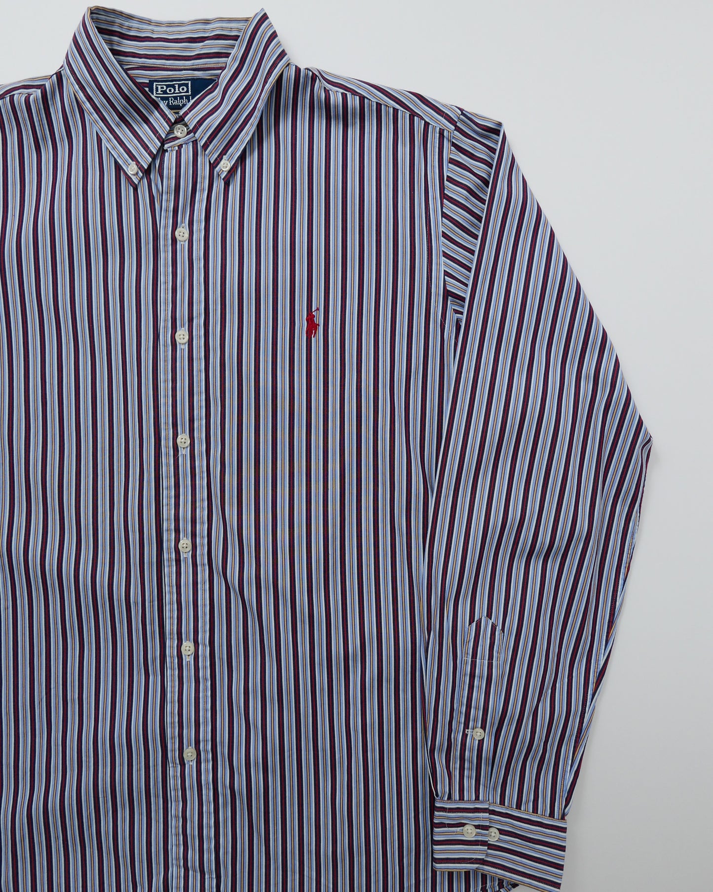 RALPHLAUREN / 90's～ Stripe L/S Shirt -L-