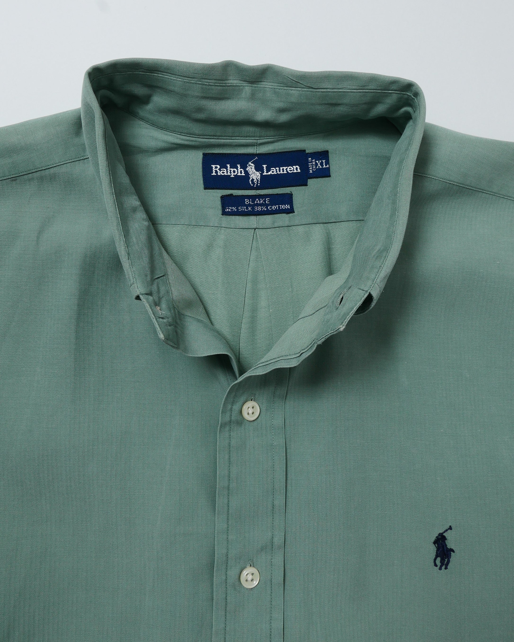 RALPH LAUREN / 90's Silk Cotton L/S Shirt 