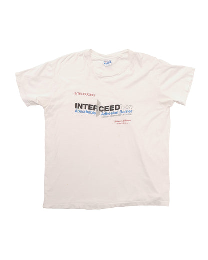 HANES / 90's Johnson & Johnson INTERCEED Tee "Made in USA" -XL-